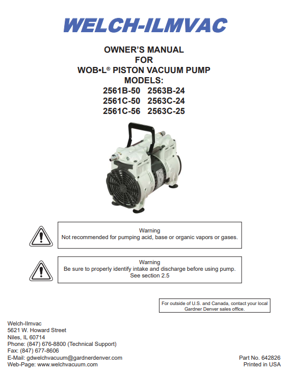 WOB-L Piston Pump Model 2561B-50