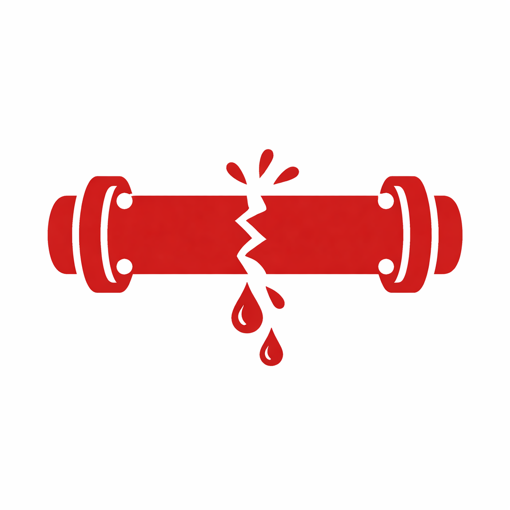 red pipe leaking icon