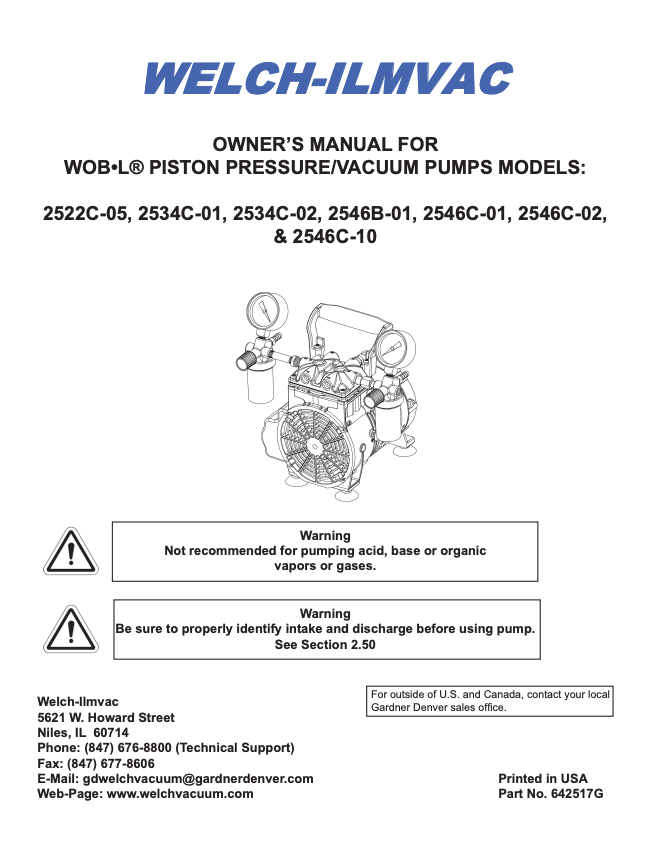 WOB-L Piston Pump Model 2546