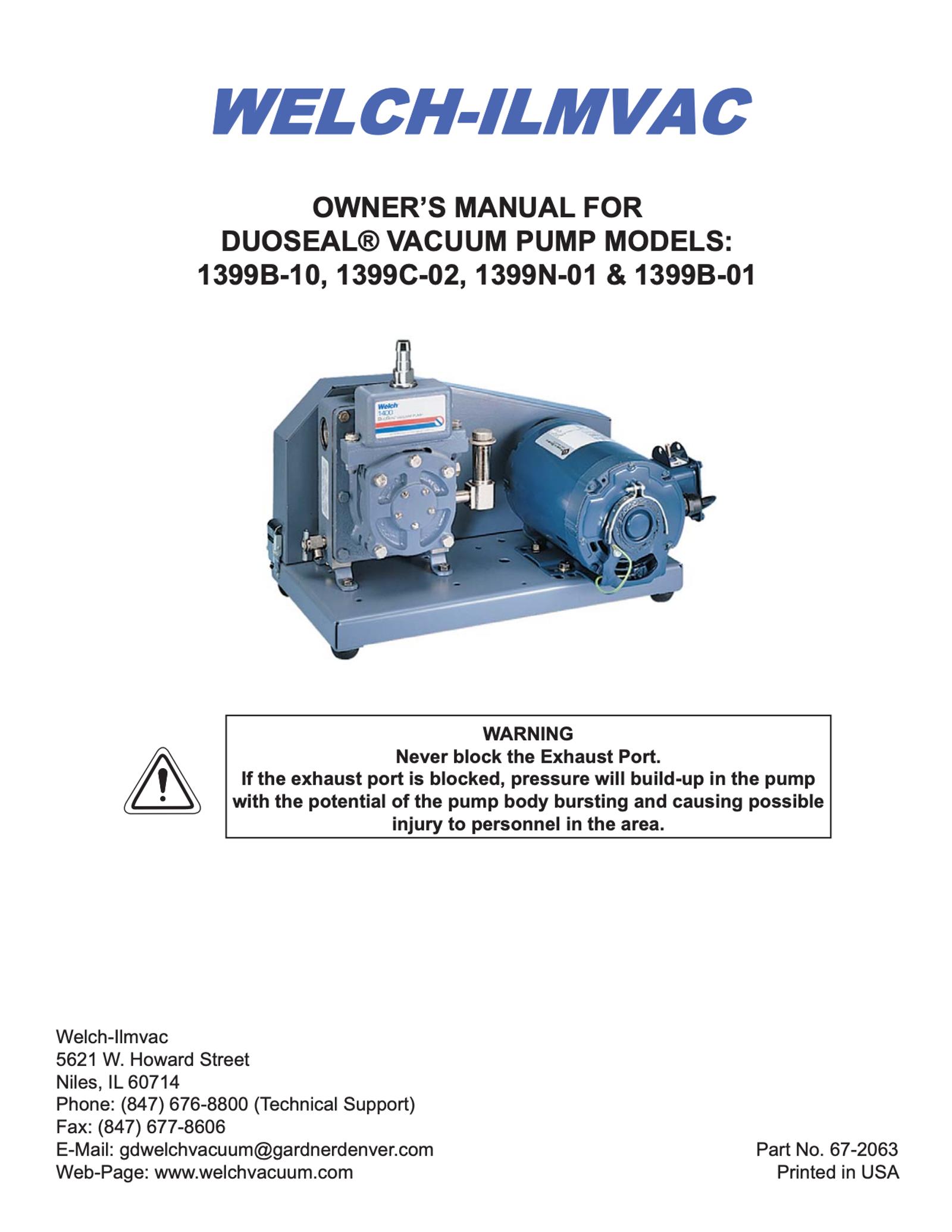 DuoSeal Vacuum Pump Model 1399