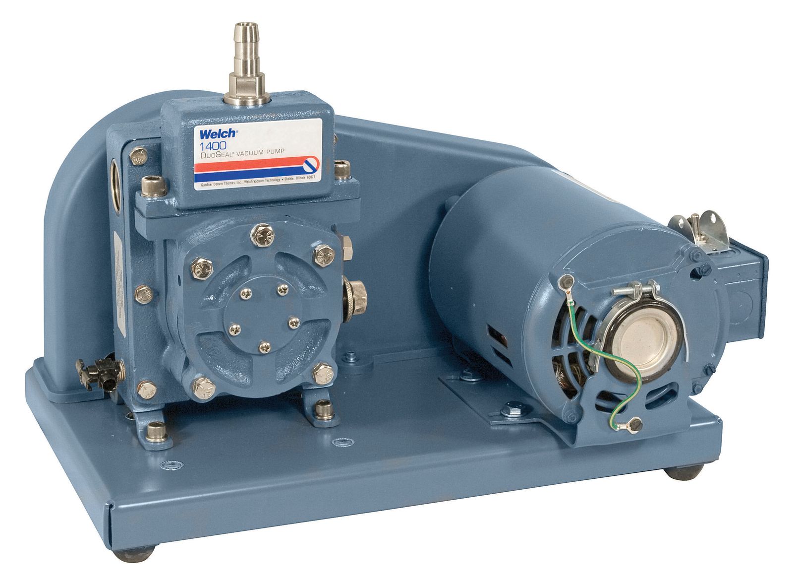 Welch DuoSeal 1400W-01 belt-driven vacuum pump with oil-sealed design