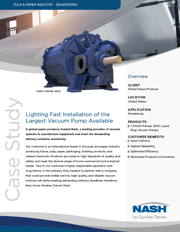 Pulp & Paper Study Case | Dewattering Nash