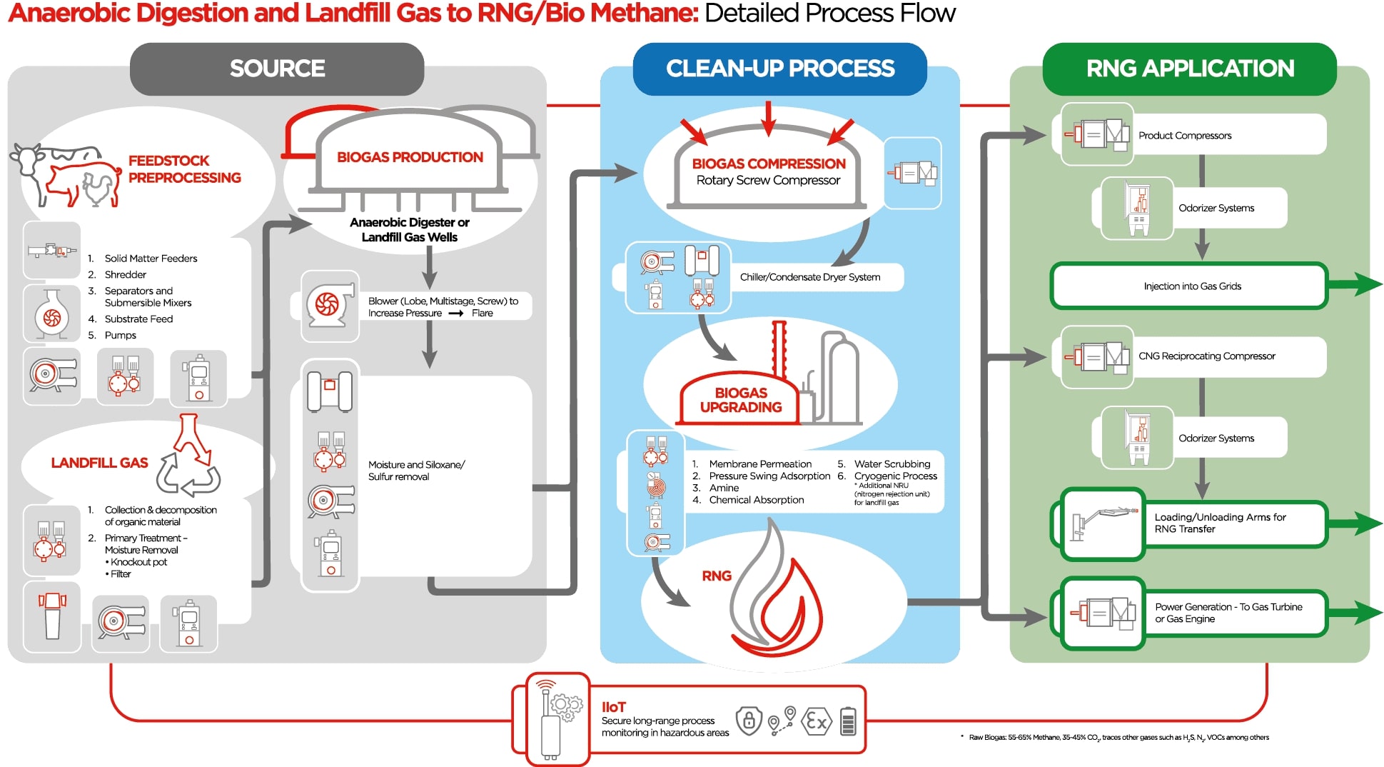 Renewable Natural Gas process flow