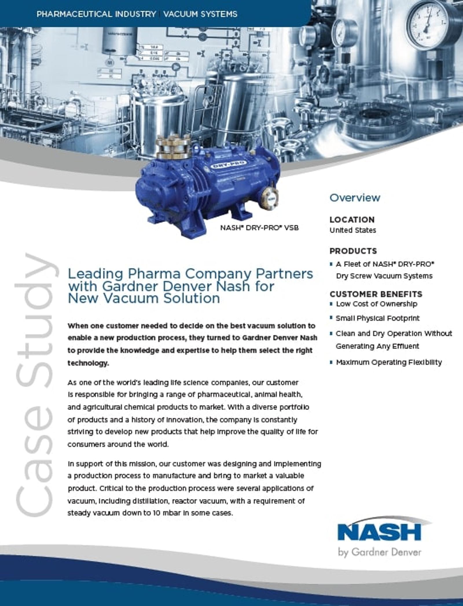 Leading Pharma Company Partners with Nash for New Vacuum Solution