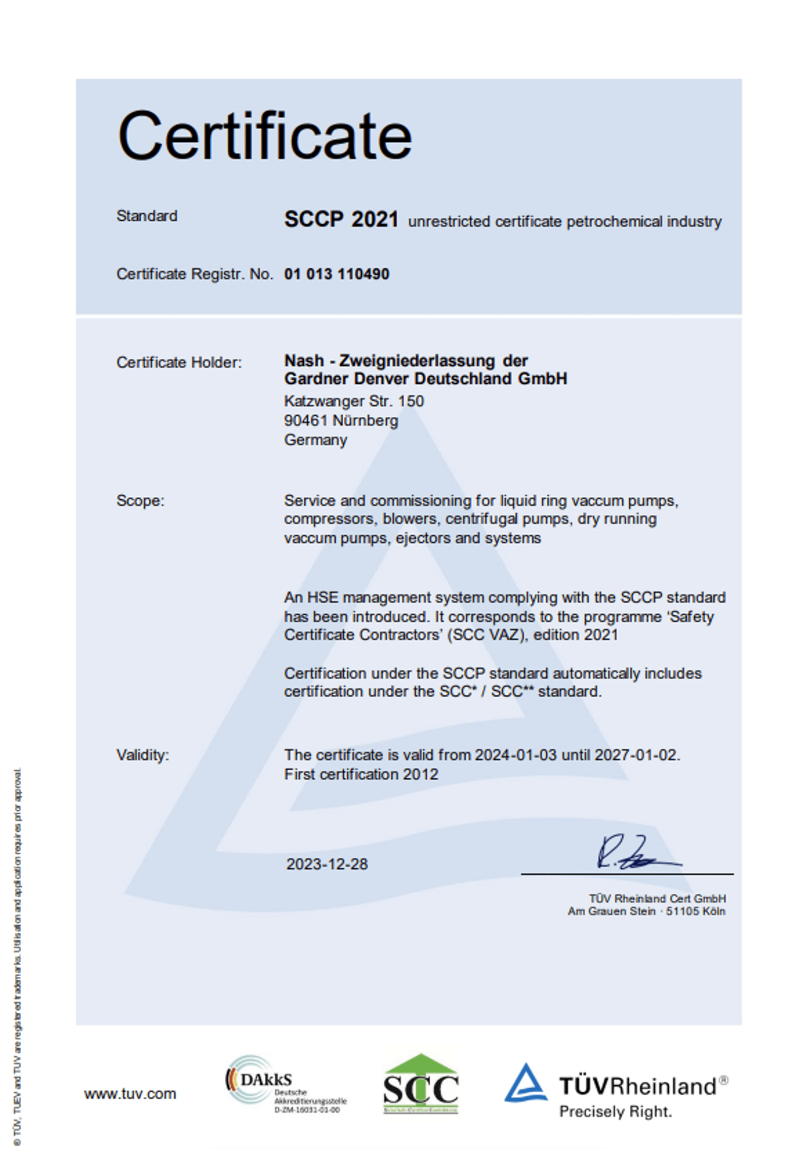 SCCP 2021 Certificate