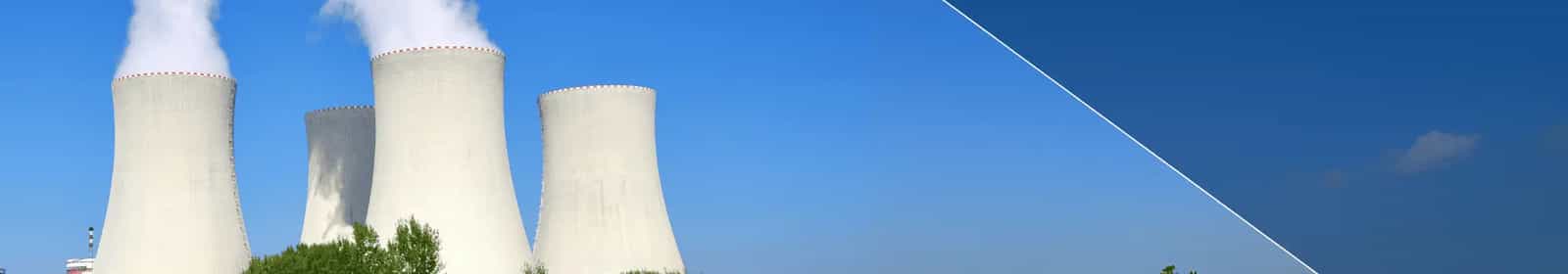 Power plant with sky background