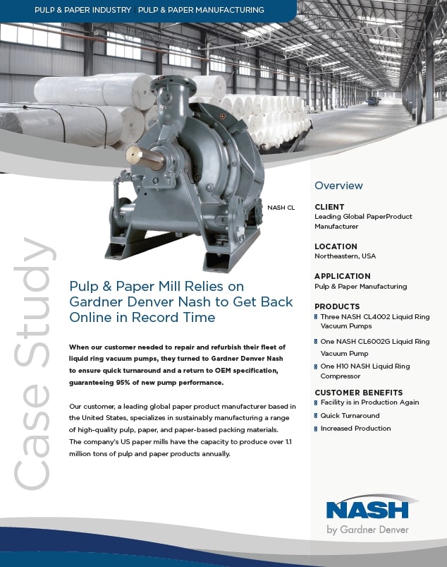 Pulp & Paper Mill Relies on Nash to get back Online in Record Time brochure icon NASH
