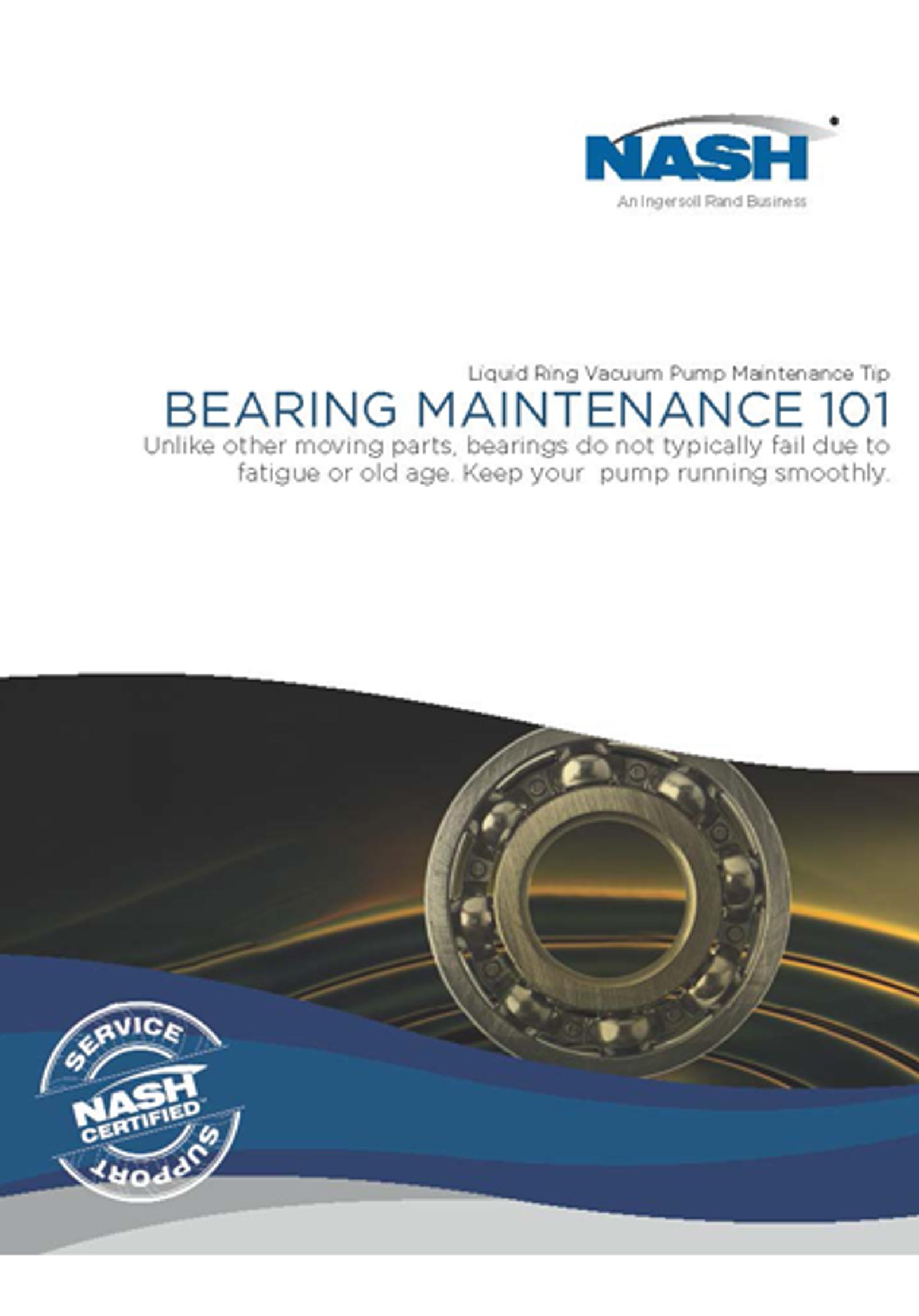 Liquid ring vacuum pump bearing maintenance miniature