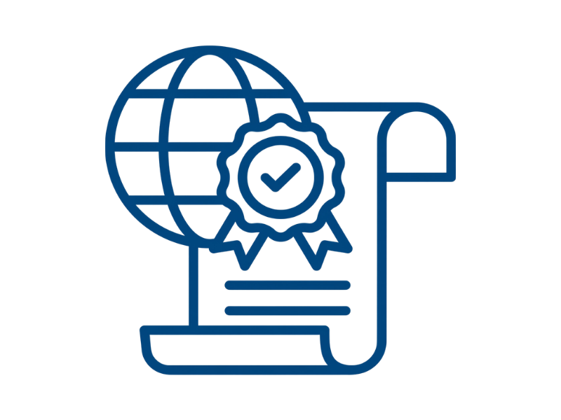 Compliance with global standards icon