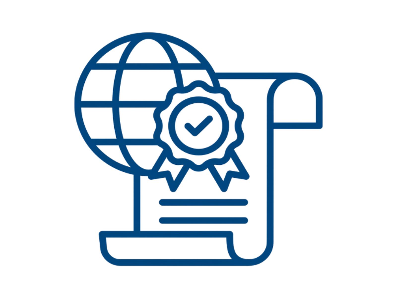 Compliance with global standards icon