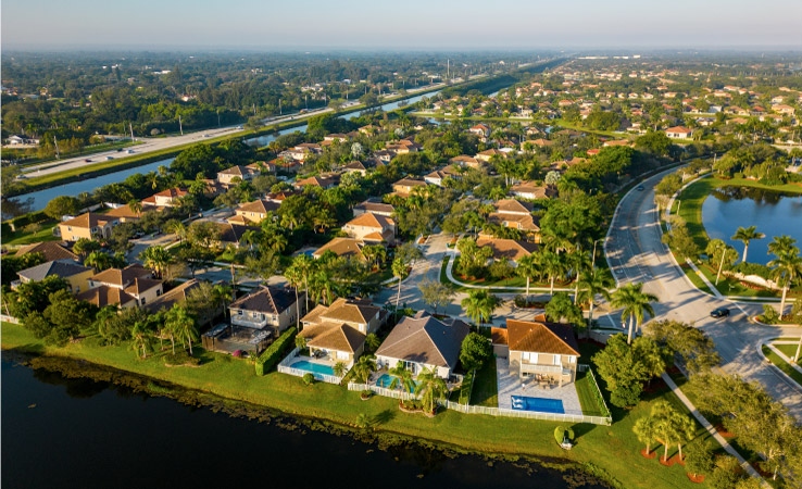 New construction homes in Pembroke Pines, Florida.