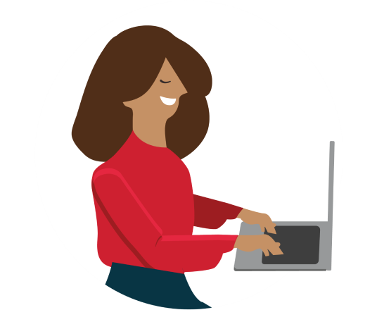 Woman typing on laptop