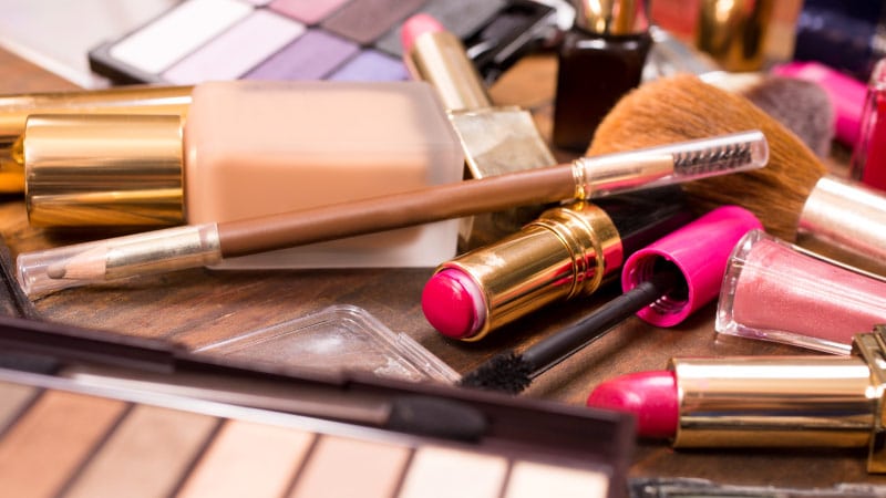 A collection of used beauty products qualify as what not to sell at a garage sale
