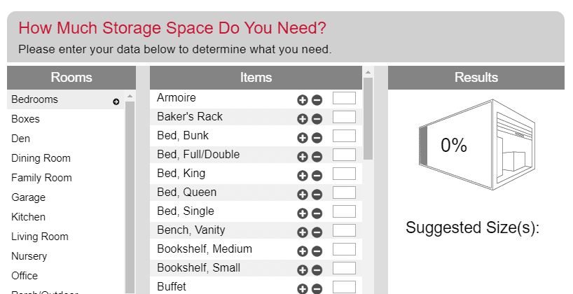 PODS moving calculator