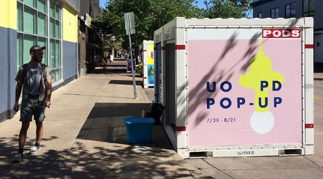 PODS container pop up shop