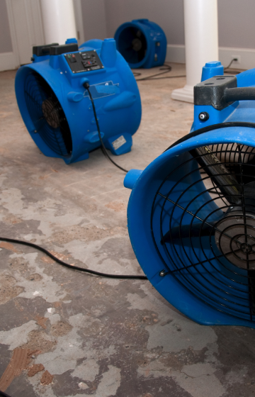 Commercial Restoration Fans on jobsite