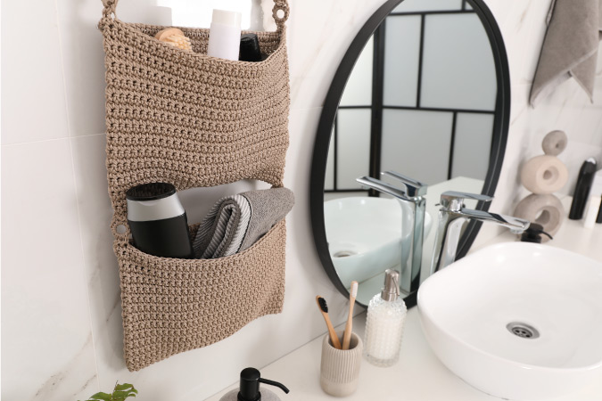 A well-organized vanity