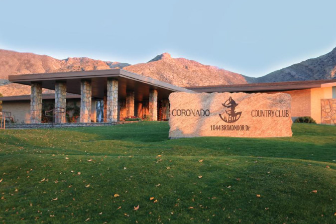 The entrance of Coronado Country Club in Coronado, one of the best neighborhoods in El Paso, Texas.