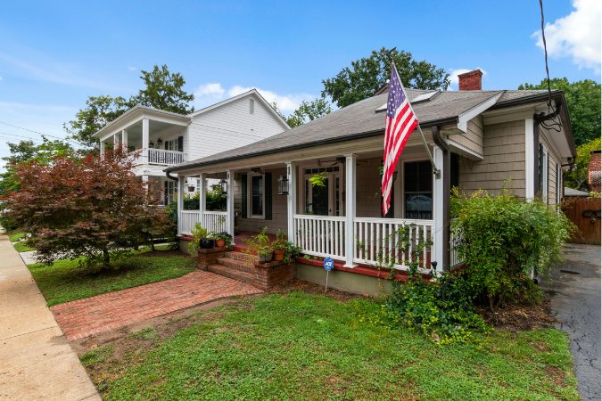 A bungalow-styled home in the East Sacramento neighborhood in Sacramento, CA.
