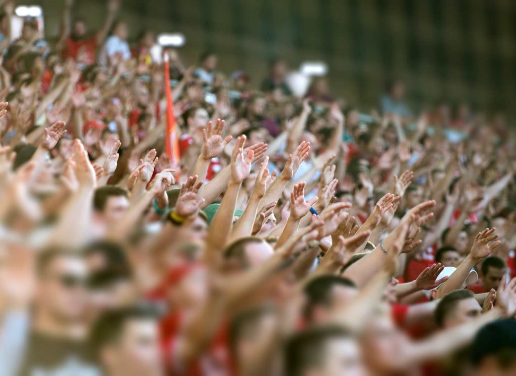 Sport fan crowd cheering