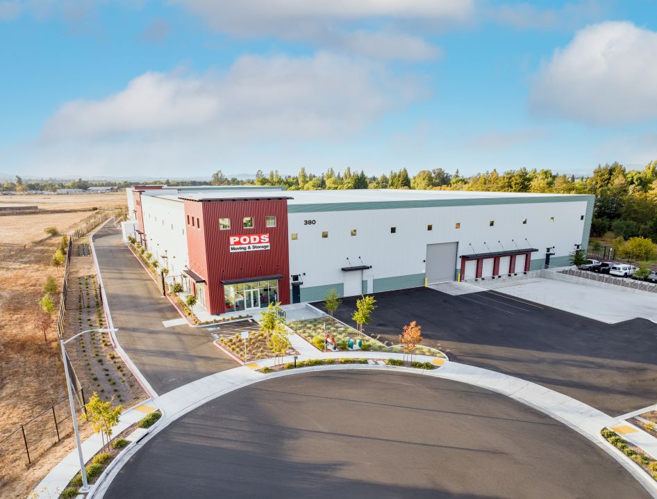 An aerial view of a PODS Storage Center, a great choice for picking a storage unit facility.