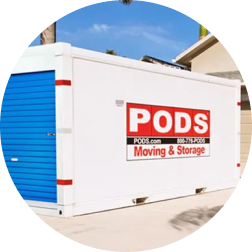 PODS container in a driveway