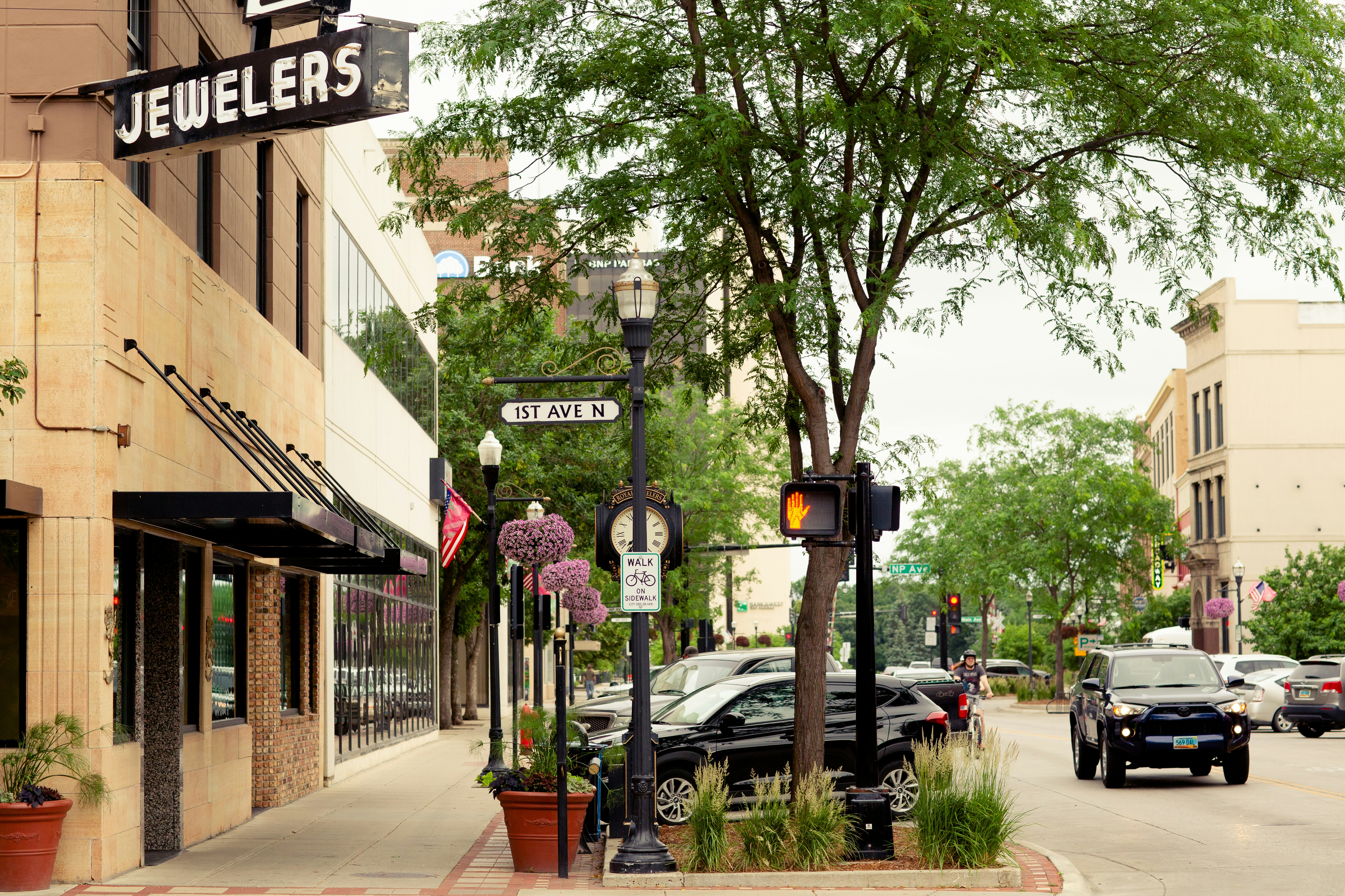 View of a street in Fargo, ND.
