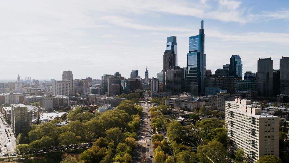 An arial view of the city of Philadelphia. There are so many fun things to learn about when you're moving to Philadelphia.