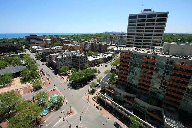 Downtown Evanston from the rooftops