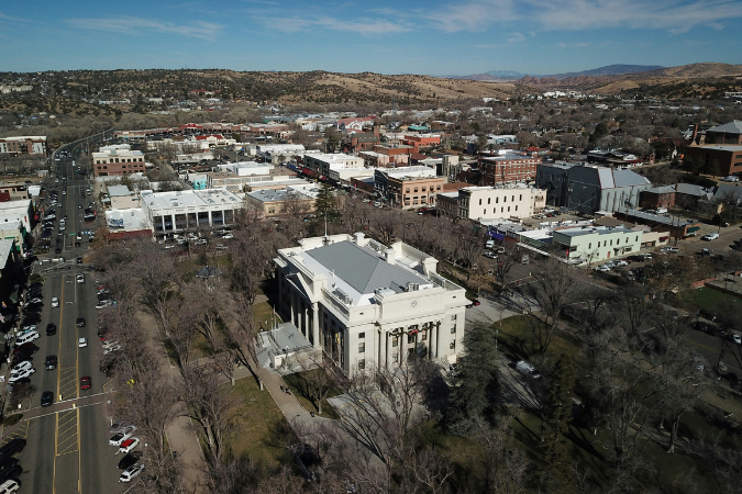 An ariel view of some of the best neighborhoods in Prescott, AZ.