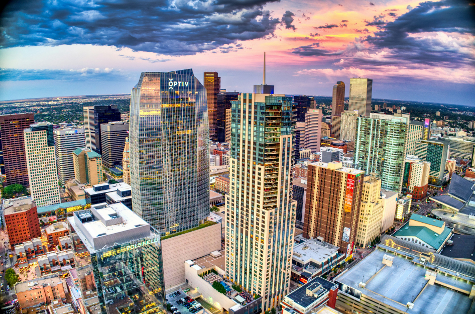 An image of the Denver, CO skyline.