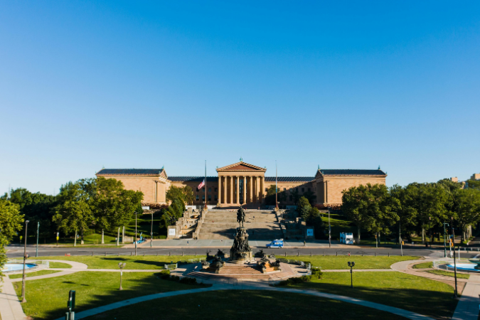 A view of the Museum of Art in Philadelphia, PA.