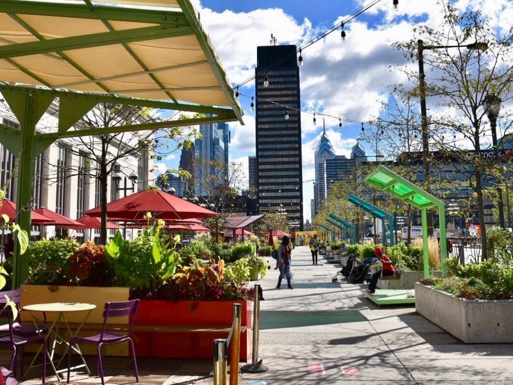 View of The Porch at 30th Street Station in the Philadelphia neighborhood of University City.