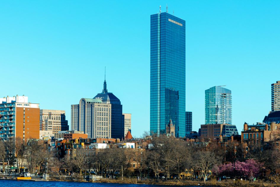 The Boston skyline during the day. There are plenty of great Boston neighborhoods to explore surrounding downtown.
