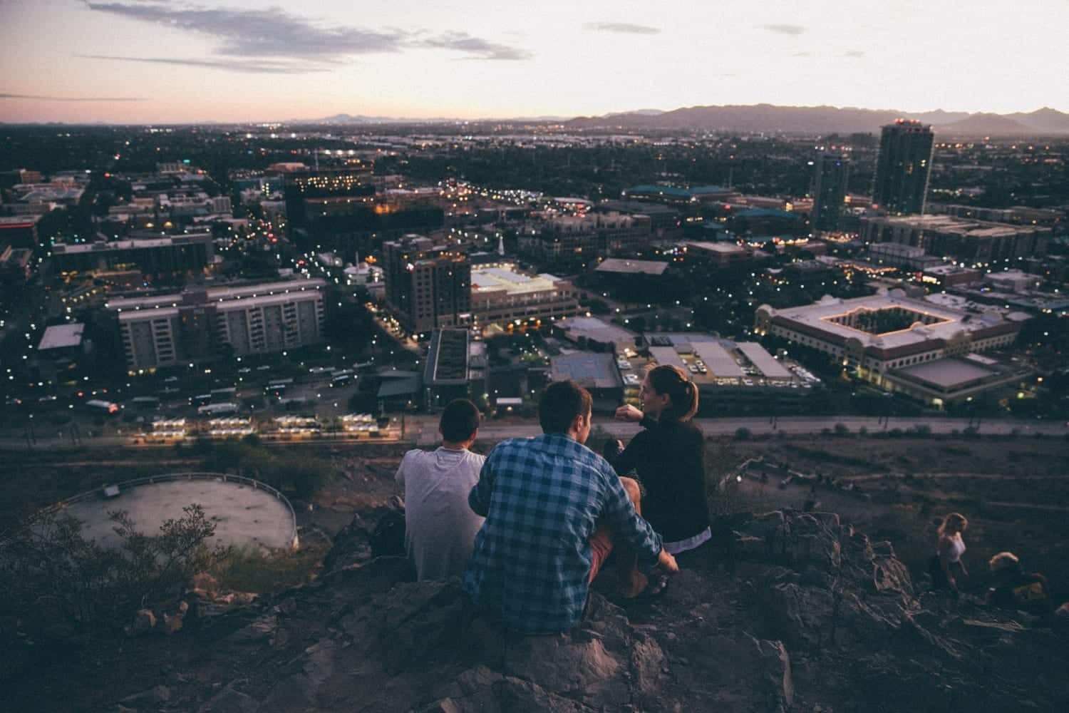 friends looking out over Tempe, AZ