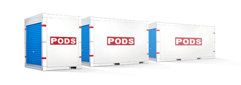 all PODS containers in a row
