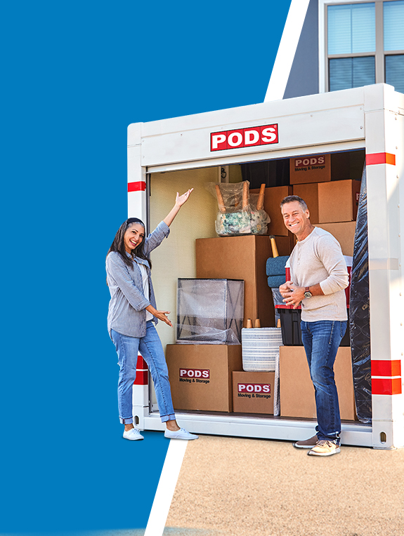 A couple loading up their PODS Container