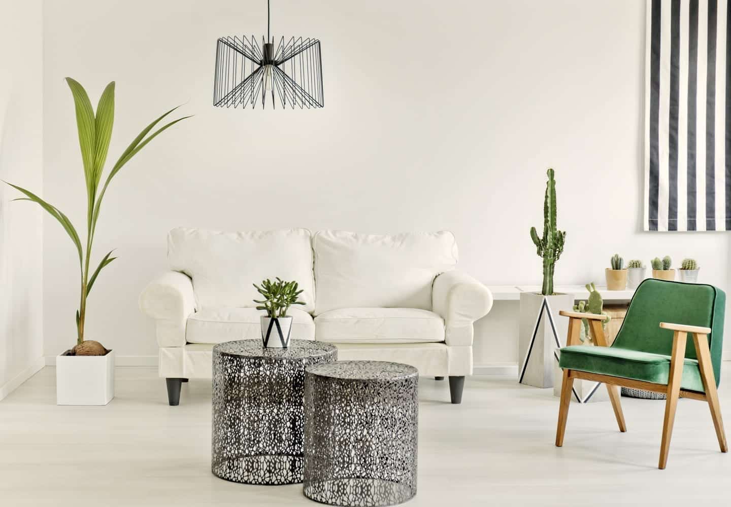 A loveseat and small chair maximize seating without sacrificing space. 