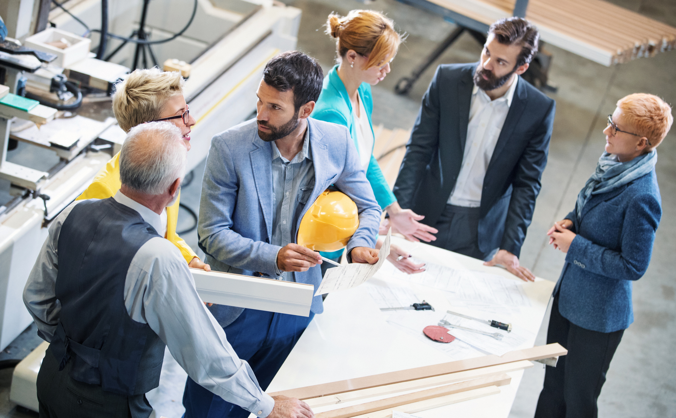 Commercial Contractor Office Team Meeting