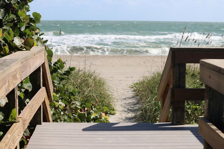Stairs leading down to the ocean. Moving from Miami to Jacksonville doesn't mean having to give up the beach.