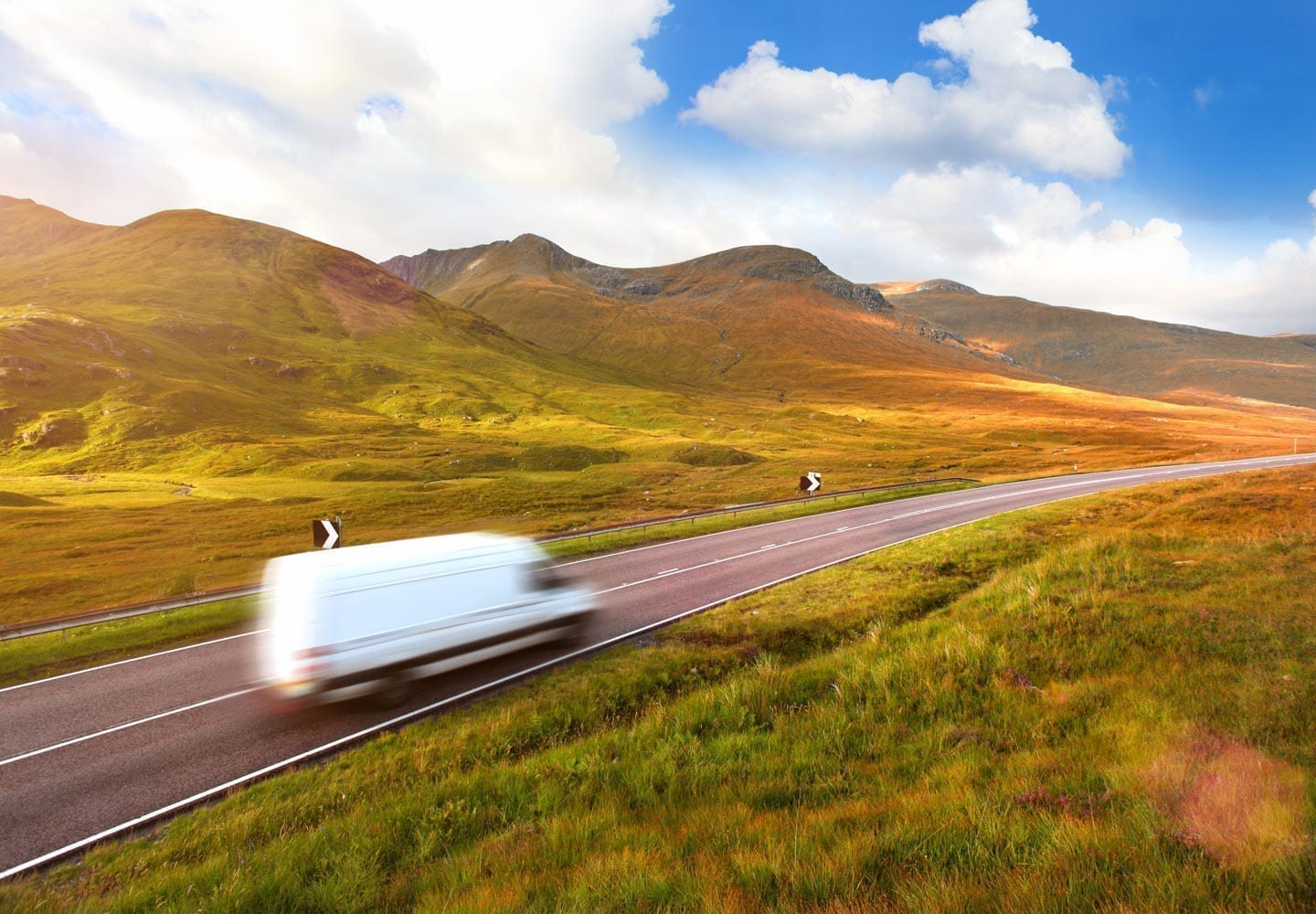 Moving truck driving
