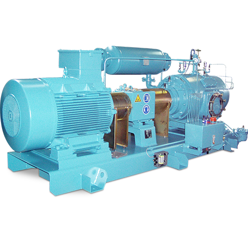 Blue oil lubricated rotary vane Model RVA 058 610 Witting Rotary Vane Compressor