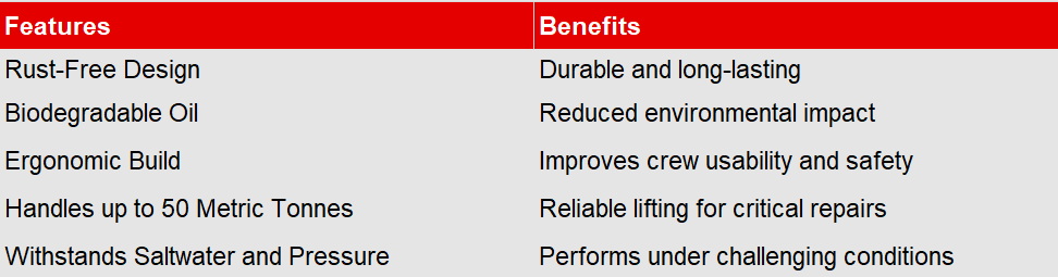features and benefits subsea hoists