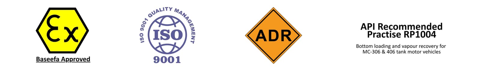 Emco Wheaton ATEX ISO ADR API RP1004 certifications