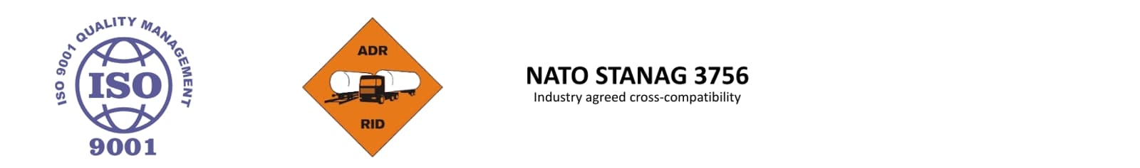 Emco Wheaton ISO-ADR-RID-NATO STANAG certifications