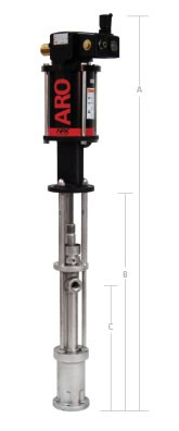 Wymiary pompy tłokowej ARO AF0646