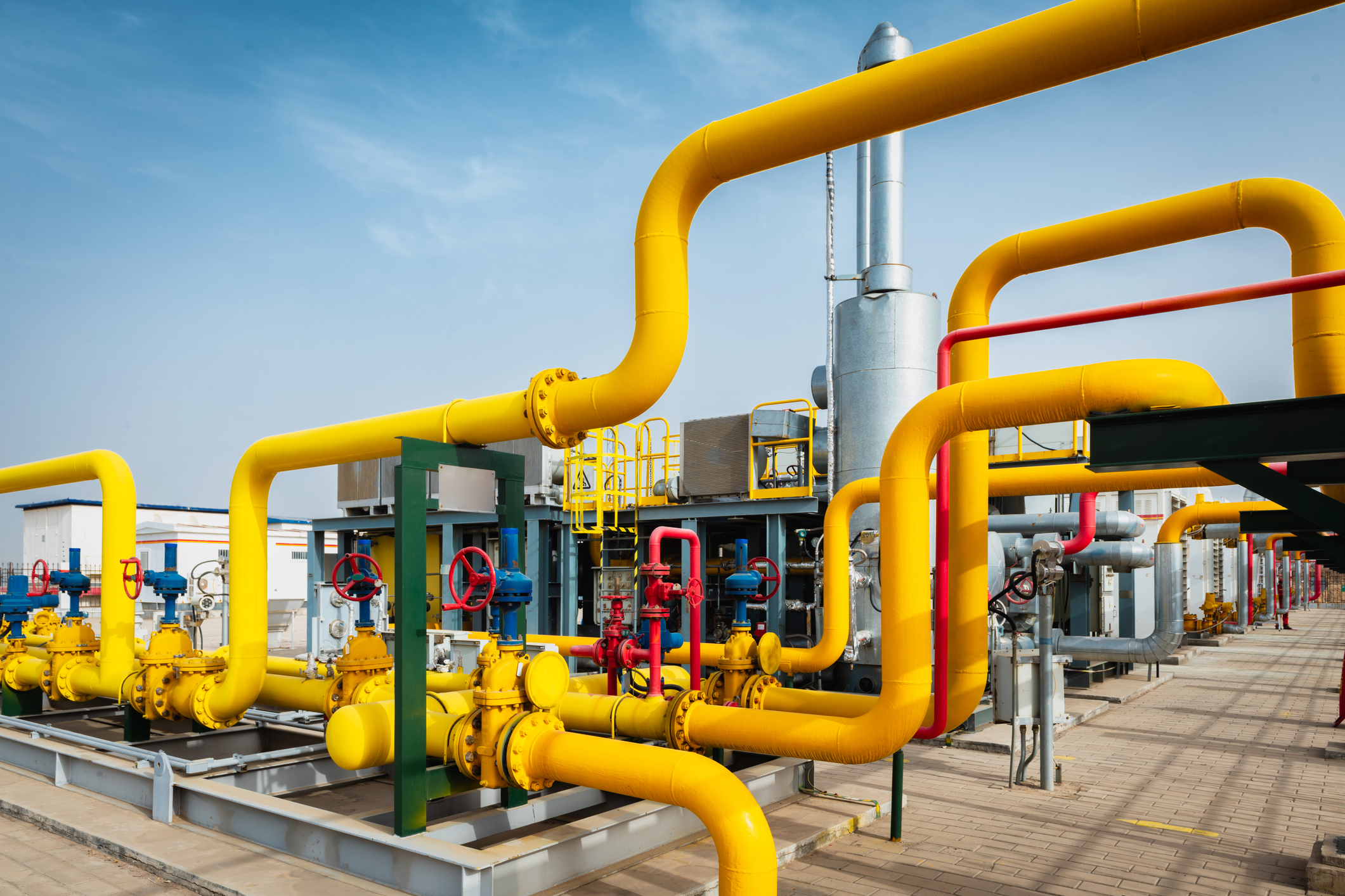 Yellow Oil and Gas pipes