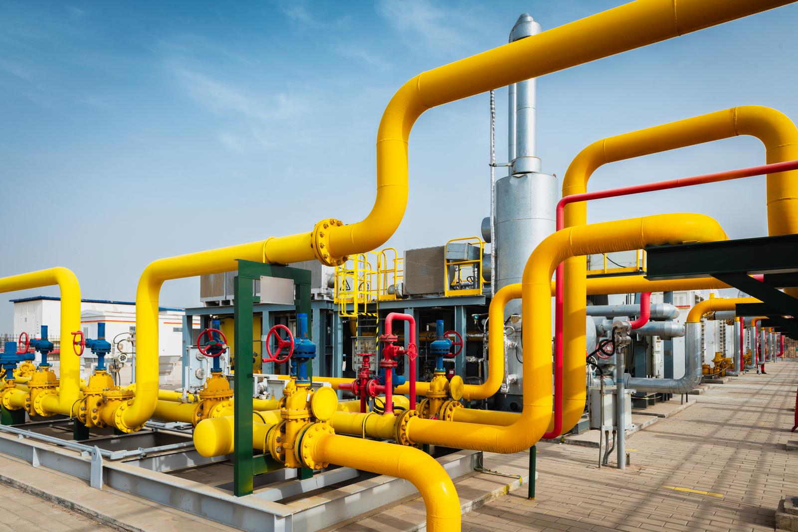 Yellow Oil and Gas pipes