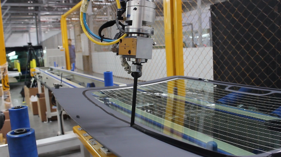 Automatic adhesive dispensing fall back image banner