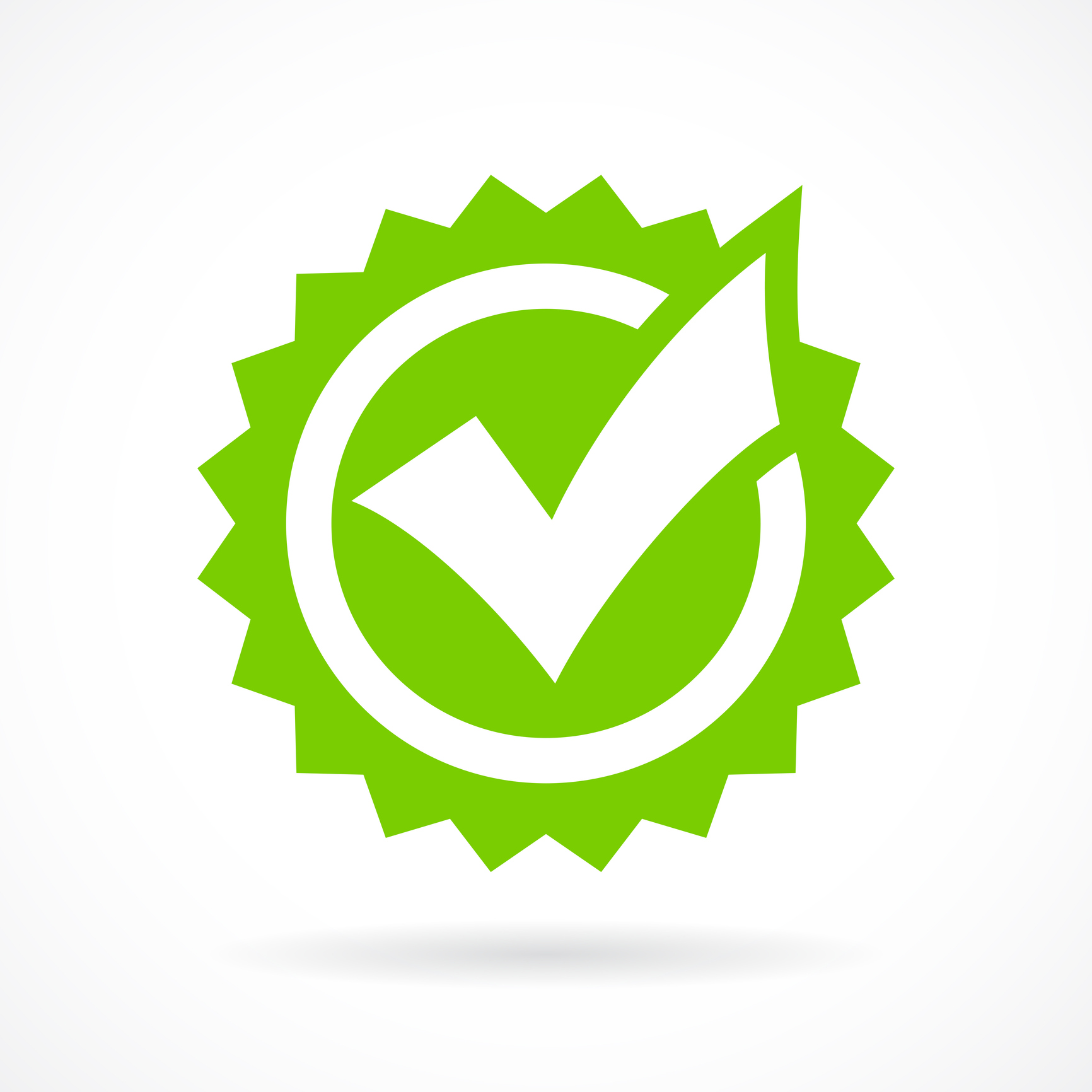 Green checkmark on white background